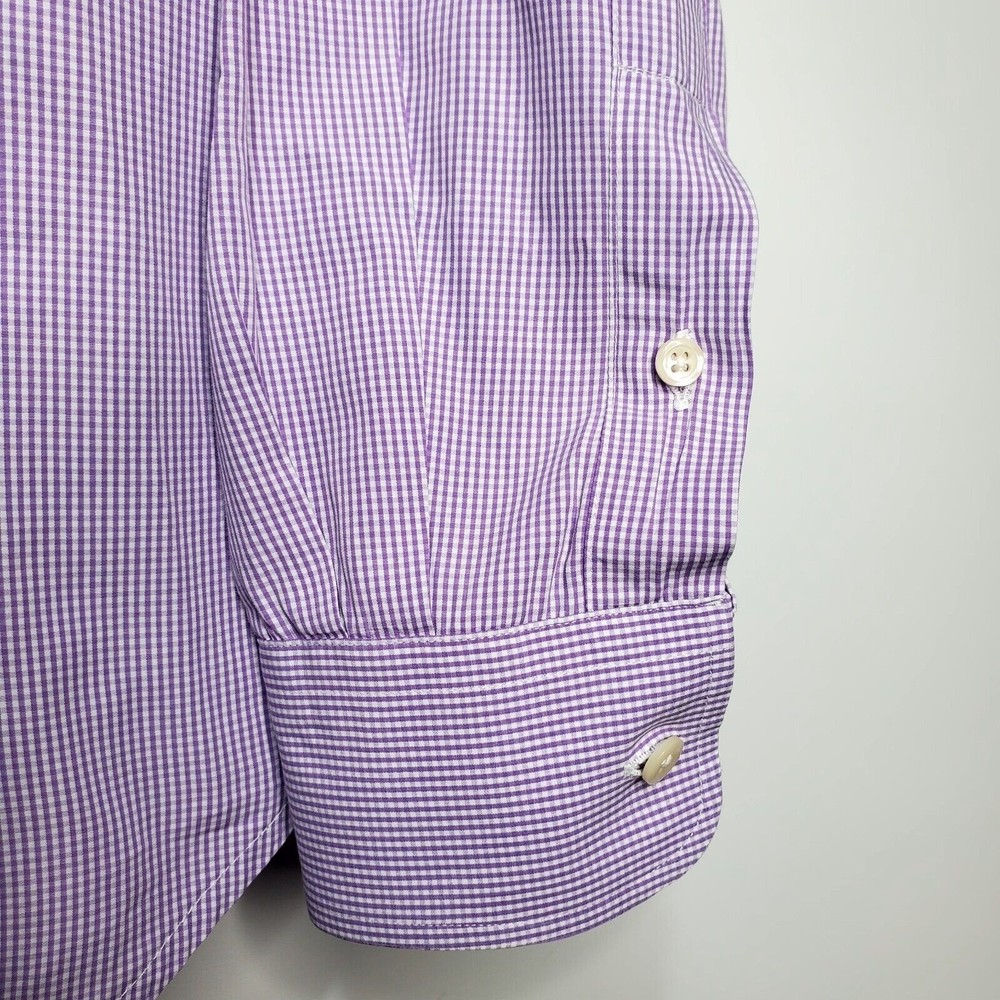 Gitman Bros. Purple Checkered Button Up Dress Shi… - image 3